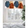 thumbnail image 5 of Curtain Valance for Windows,Abstract Boho Geometric Art Kitchen Valances Rod Pocket Short Curtains,Navy Blue Burnt Orange Graffiti Window Treatment Panel for Bedroom Bathroom 54x18in, 5 of 9