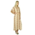 thumbnail image 4 of Bimba Women Long Maxi Kaftan White Rayon Caftan Floral Gown, 4 of 4