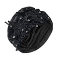 thumbnail image 4 of Satin Head Scarf Cap for Women Floral Lace Rhinestones Keep Cool Summer Chemo Head Cover Elegant Soft Maternity Sleep Hat Non-Slip Stretchy Turban Head Wrap for Women Black 2026 Sales Under $1, 4 of 4