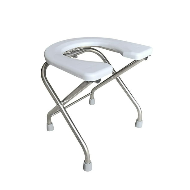 Asiento de inodoro plegable para personas mayores, taburete de inodoro en cuclillas, silla de ducha portátil Altura 40cm