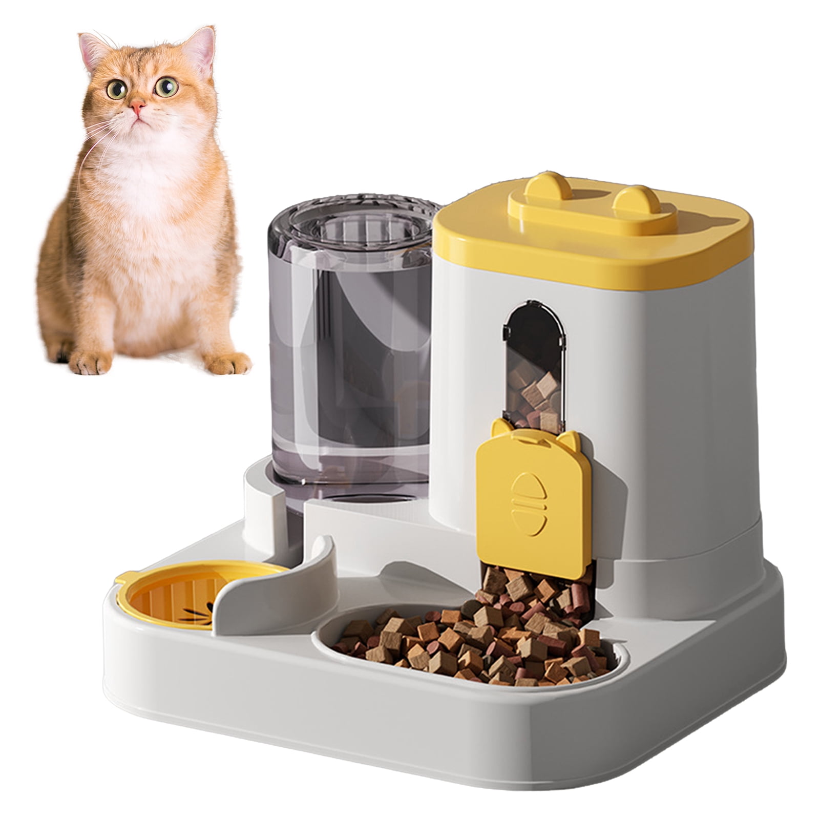 2-in-1 Pet Feeder And Water Dispenser Automatic Pet Dry Food And Water Dispenser Set for Small Medium Cats Dogs