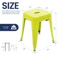 thumbnail image 4 of 18-Inch Stackable Metal Stool, Backless Bar Stools, Industrial Seat for Kitchen, Garage, Restaurant(Mustard Green, SET OF 4), 4 of 11