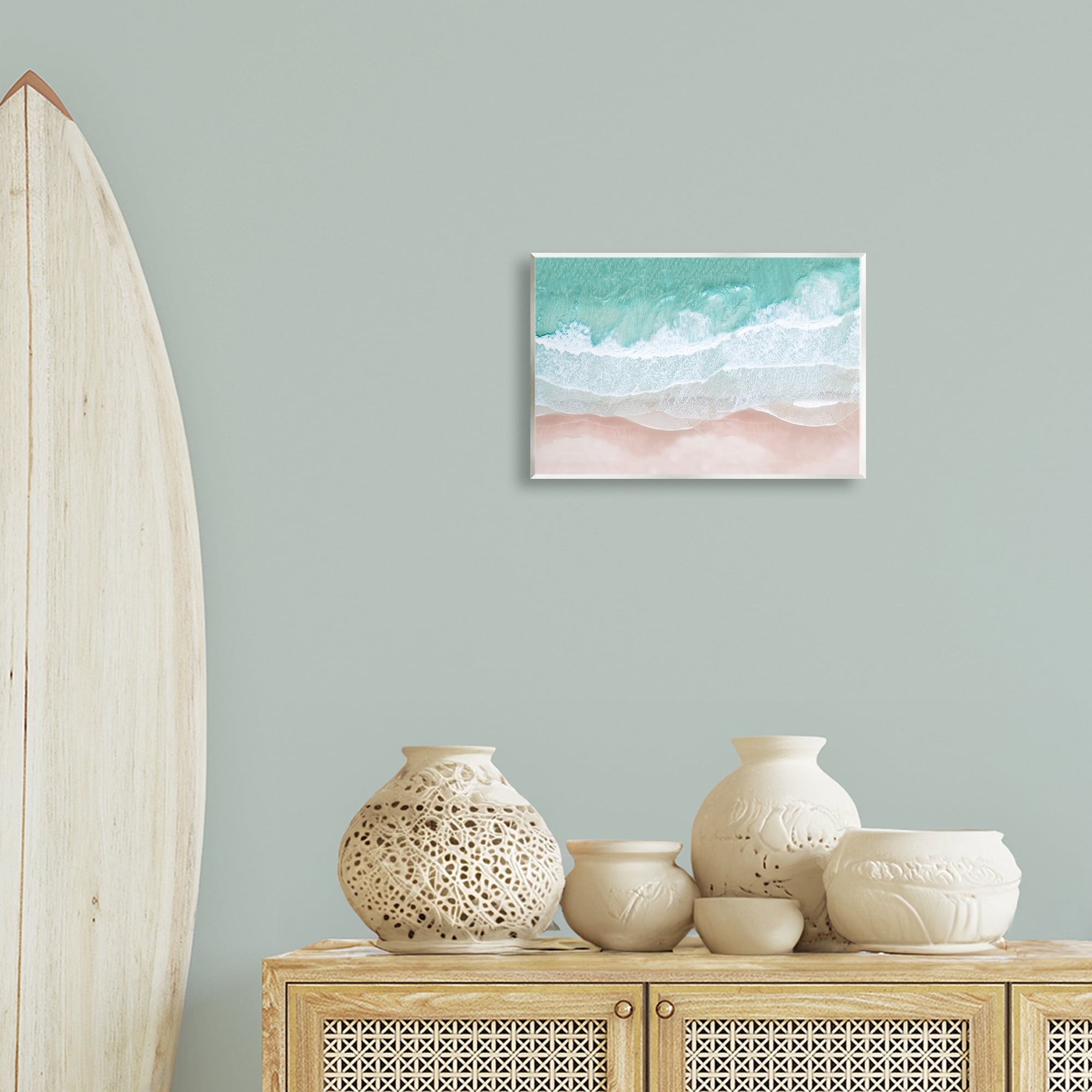 Stupell Industries Aerial Sea View Coastal Painting Unframed Art Print Wall Art, 15 x 10