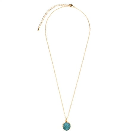- ROUND DRUZY PENDANT NECKLACE
