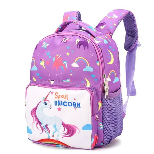 Backpack Cute Unicorn Cartoon Back to School Girl Boy Canvas Bag Flower Rucksack 