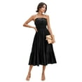 thumbnail image 2 of Women'S Summer Boho Strapless Maxi Dress 2025 Casual Sleeveless Off Shoulder Beach Long Sundress Black M, 2 of 9