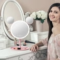 thumbnail image 6 of Illuminated Makeup with Unique Ears Design Features Magnification Vanity Storage and Jewelry Hook for Dorm Use, 6 of 8