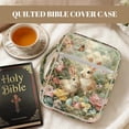 thumbnail image 6 of TSOVTHRID Rabbit Flower Easter Egg Print Bible Carrying Case for Christian, Easter Bible Cover with Portable Handle, Protective Green Quilted Church Bags for Bibles and Books, 6 of 7