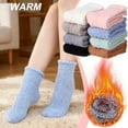 thumbnail image 7 of Bocaoying 8 Pair Fuzzy Socks for Women,Soft Warm Floor Coral Fleece Sock,Premium Microfiber Plush Slipper Sock for Sleeping,Lounging and Gifts,Size 5-9, Black/White/Grey/Pink/ Blue/Khaki/Green/Brown, 7 of 7
