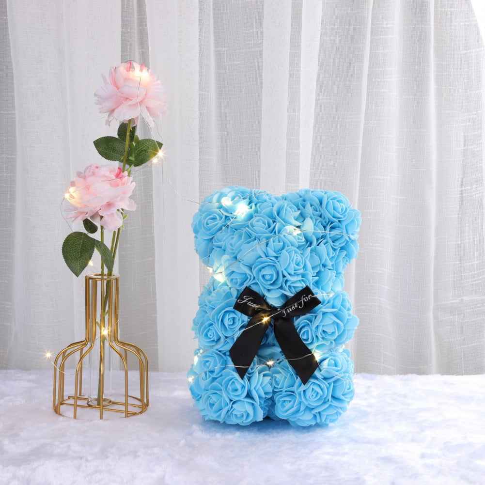 Efinny Artificial Flowers Rose Bear Rose Teddy Bear Flower Bear Cub Forever Rose Everlasting Flower For Window Display Anniversary Christmas Valentines Gift Walmart Com Walmart Com