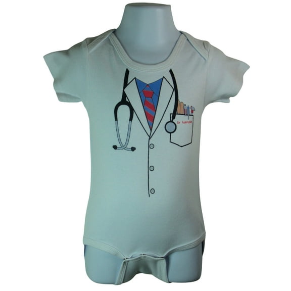 Dr. Adorible Baby Bodysuit (12-18 Months) White