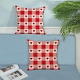 thumbnail image 2 of Valentine's Day Pillow Covers 20x20 Set of 2, Plaid Red Love Heart Valentines Throw Pillows Valentines Decor Linen Square Pillowcase Anniversary Decorative Outdoor Cushion Case for Sofa Couch, 2 of 6