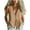 Khaki, variant on Staron Summer Blouses for Women Vintage Linen Button Down Shirt V-Neck Short Sleeve Loose Casual Comfy Tunic Top, Purple M