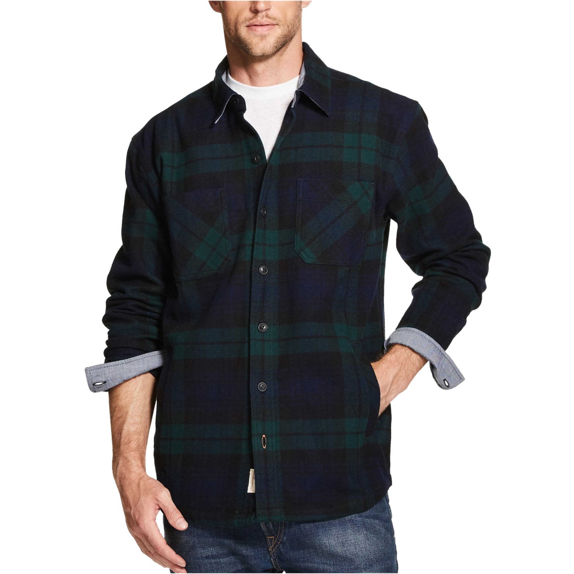 Weatherproof - Weatherproof Mens Flannel Button Up Shirt, Black, Medium ...
