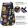 thumbnail image 2 of Yayeee Double Oven Mitt Kitchen Heat Resistant Baking 35" x7" Quilted Glove, Yellow Halloween Ghosts, 2 of 6
