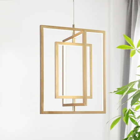 

Beyond Modern LED Chandelier Square Gold Pendant Lights for Dining Room/ Living Room 15.5 L x 12 W x 20.5 H