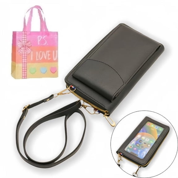 Women's Leather Phone Purse - PU Multi-Pocket Zipper Pouch for Cell Phone, Fashion Crossbody Bag for Travel, Shopping, Office, Beach and Everyday Use(XX)
