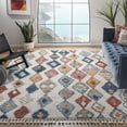 thumbnail image 2 of SAFAVIEH Morocco Mattese Geometric Polyester Area Rug, Ivory/Multi, 9' x 12', 2 of 7
