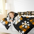 thumbnail image 4 of Feelyou Xmas Snowflake 01, Orange Checkered Twin Comforter Sets, Happy Christmas Holiday Reversible Bedding Set, Luxury Bedroom Decor,2 Pieces, 4 of 8