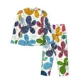 thumbnail image 2 of Bingfone Womens Pajama Sets Colorful Butterflies Print,Long Sleeve Loungewear Pajamas Set-Large, 2 of 9