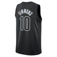 thumbnail image 4 of Custom BKN Netts Basketball Jerseys 1 Mikal Bridges 10 Ben Simmons 26 Spencer Dinwiddie 33 Claxton 24 Cam Thomas 2 Cameron Johnson 12 Joe Harris Yuta Men Jersey, 4 of 5