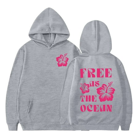 

OAUP Girls Graphic Hoodies Pink Palm Puff Print Hoodie Kids Cotton Blend Soft Hooded Sweatshirt Hoody Kids Cute Pullovers 2-13Y