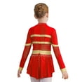 thumbnail image 4 of Aislor Girls Cheerleading Uniform Long Sleeve Dance Leotards Dress Cheer Leader Performance Costume Red 14, 4 of 7