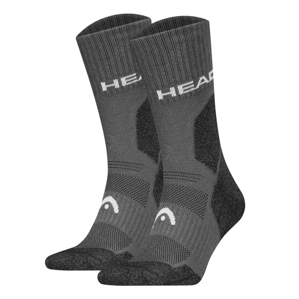 HEAD Calcetines de senderismo unisex, pack de 2 - Hiking All Climates Crew, calcetines deportivos, logo Gris 35-38