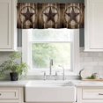 thumbnail image 2 of Western Star Retro Kitchen Valances for Windows, Small Valance Curtains Rod Pocket Window Treatments Vintage Brown Wood Barn Window Valances for Living Room Bathroom Bedroom 54"x18", 2 of 9