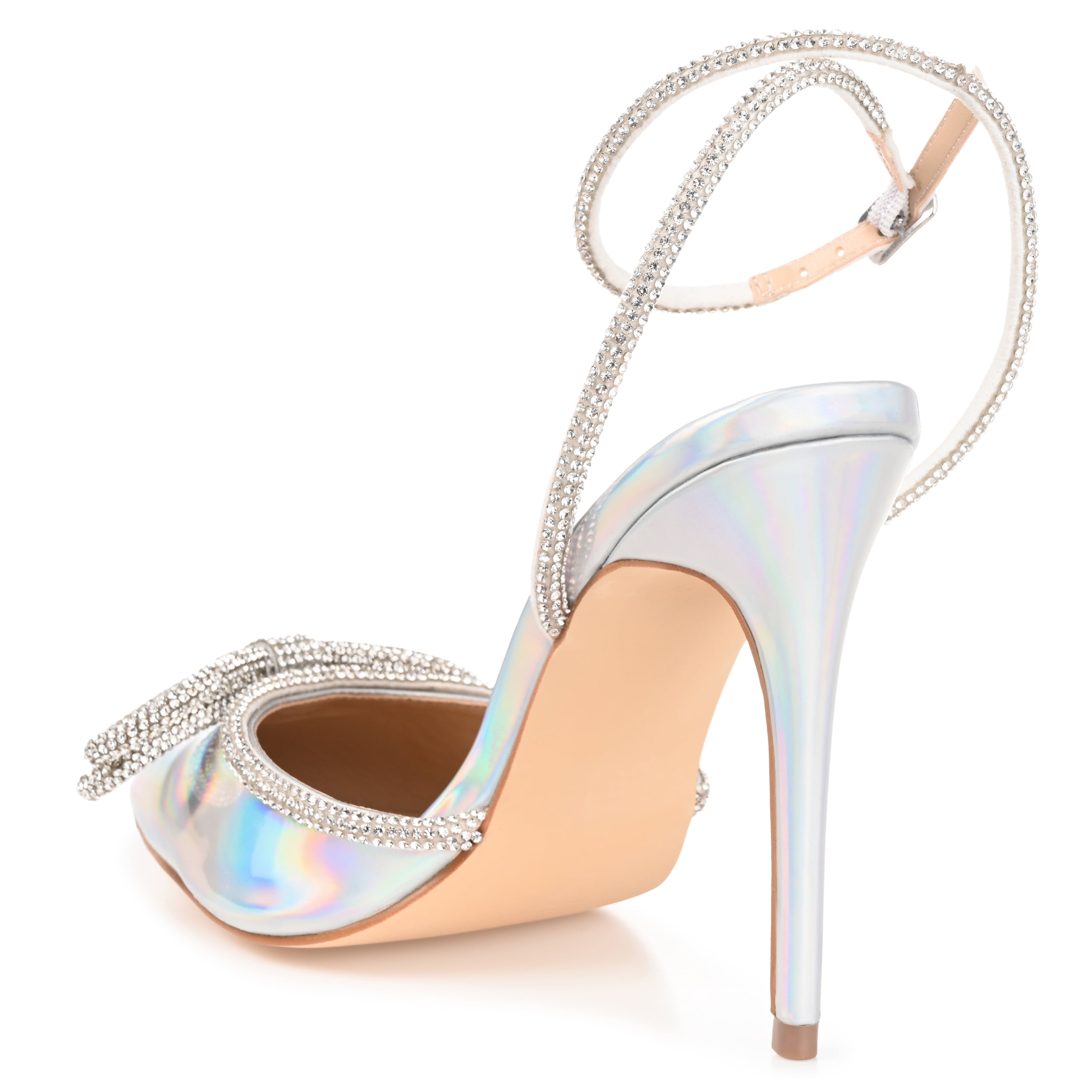 Journee Womens Gracia Buckle High Stiletto Pointed Toe Evening Pumps