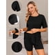thumbnail image 3 of Ekouaer Women's Maternity Pajamas Sets 2 Piece Outfits Short Sleeve Shirts and Biker Shorts Pregnancy Loungewear Mama Clothes, 3 of 4