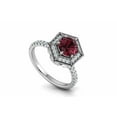 thumbnail image 6 of HeartsAndYou 2.3ct Natural Garnet Diamond Halo Accented Solitaire Ring 14k SOLID White Gold, 6 of 9