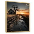 thumbnail image 2 of Designart "Barn On The Horizon At Sunrise" Barn Floater Framed Wall Art Living Room, 2 of 5
