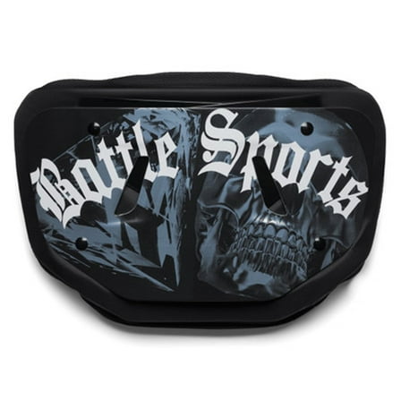 Battle Sports  Adult Backplate "Chrome Skulls" - Black/White