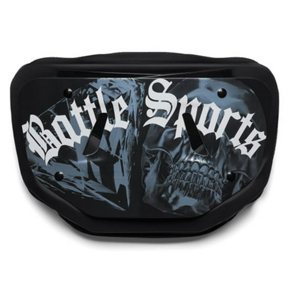 Battle Sports  Adult Backplate "Chrome Skulls" - Black/White