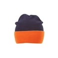 thumbnail image 3 of Two Tone Cuff Beanie - Navy/Orange, 3 of 4
