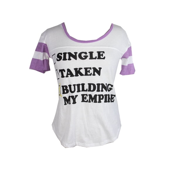 Doe Juniors White Purple Graphic Football T-Shirt S
