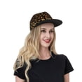 thumbnail image 4 of Adjustable Baseball Cap, Trendy gold leopard black Flat Bill Trucker Flat Brim Hats Dad Hat for Men Women - Snapback Hat Adjustable Size, 4 of 7