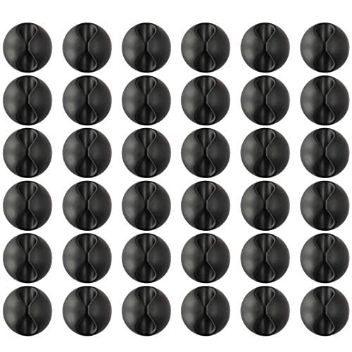 Organizador de cables Tomorotec con clips para cables negro 36 unidades