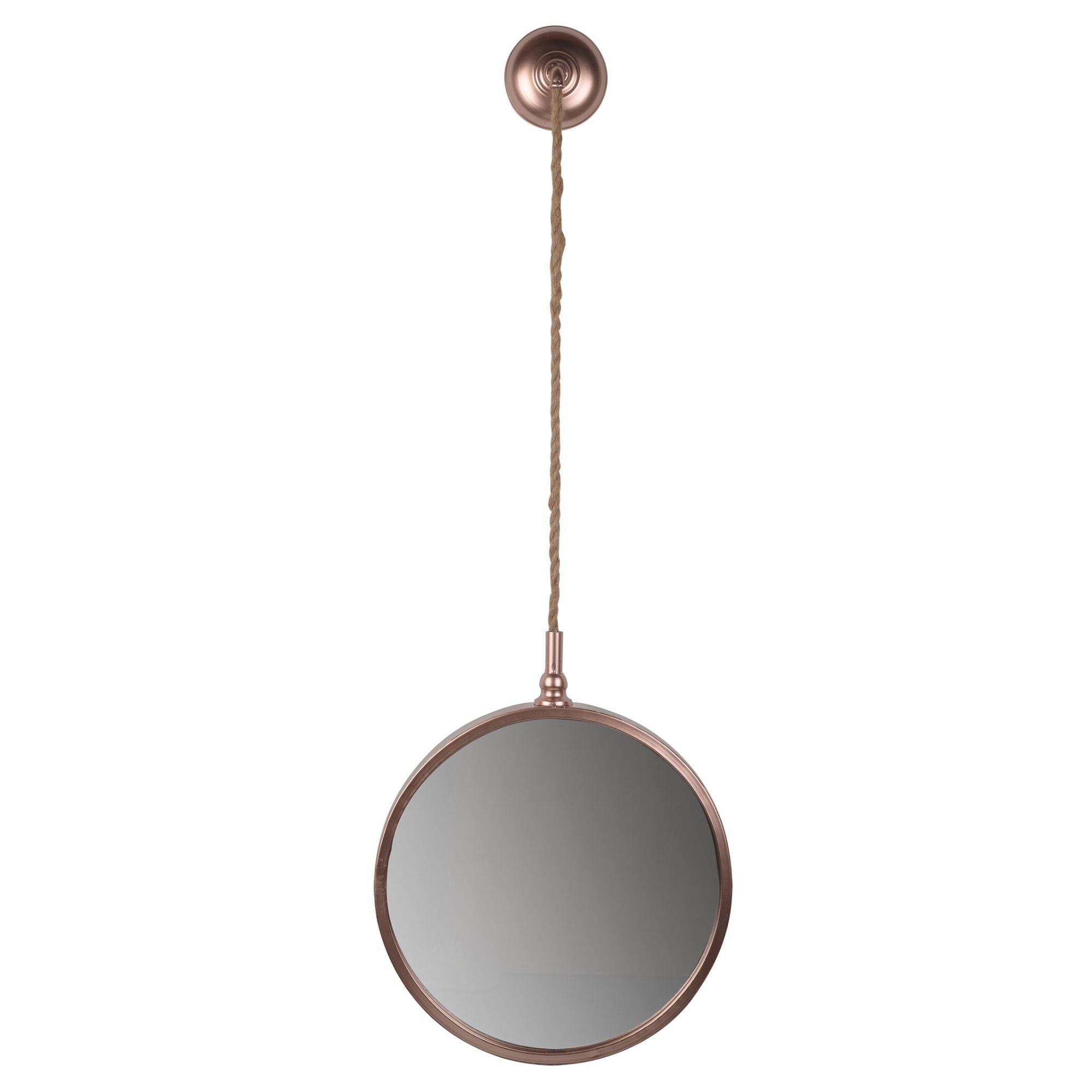 43.25" Rose Gold Pendulum Shaped Round Wall Mirror