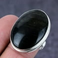 thumbnail image 2 of Natural Obsidian Gemstone Handmade 925 Sterling Silver Jewelry Ring Size 10, 2 of 2