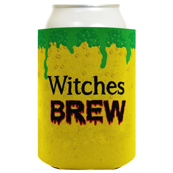 ThisWear Funny Halloween Beer Coolie Witches Brew Potion Cauldron Witch Costume Accessory 2 Pack Can Coolie Drink Coolers Coolies Brew