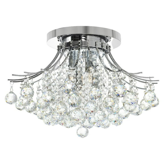 CWI Lighting Princess 6 Light Transitional Metal Flush Mount in Chrome