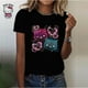 thumbnail image 3 of Ropa informal cómoda para mujer, camiseta negra para niña, camiseta informal con estampado de dibujos animados de Hello Kitty Kawaii, 3 of 5