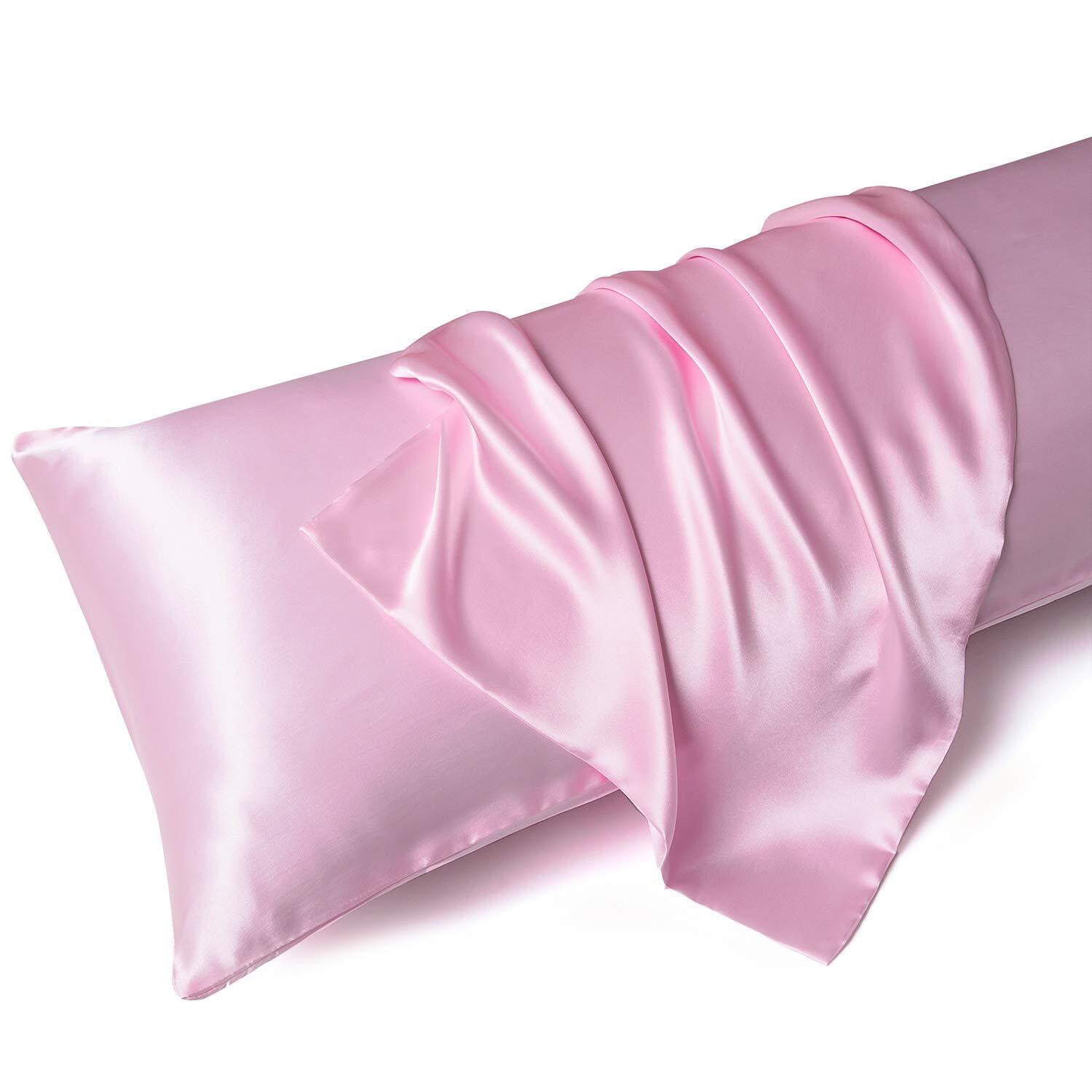 Auvideal Body Pillow Cover 20x54 Long Pillow for Bed Pink Pillowcase