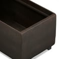 thumbnail image 3 of Avalon 42 inch Wide Contemporary Storage Ottoman in Distressed Brown Vegan Leather, 3 of 12