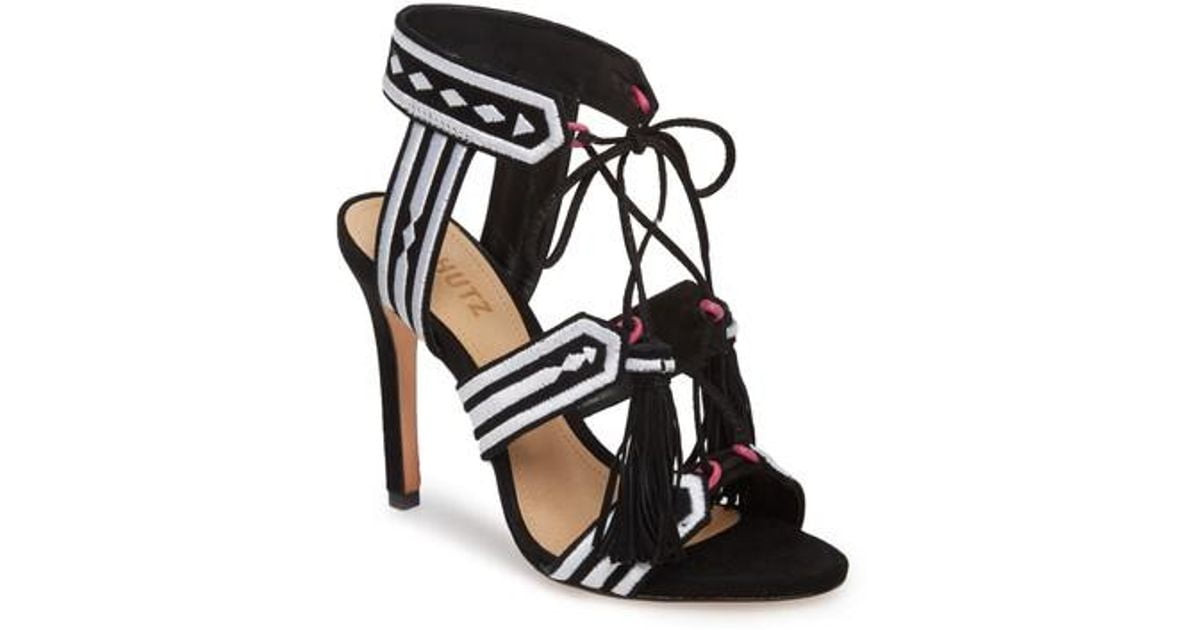 black tie up pumps