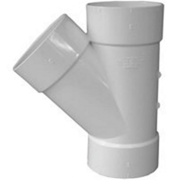 Genova Products PVC Wye Hub Fitting - Schedule 30 - 3 Inch, White