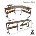 thumbnail image 2 of Gymax 88.5'' L Shaped Reversible Computer Desk 2 Person Long Table Monitor Stand Rustic, 2 of 10