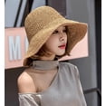 thumbnail image 2 of YooGuoGuo Beach Hats Women Summer Straw Woven Hollow Wide Brim Sun Hats Outdoor Foldable, 2 of 7